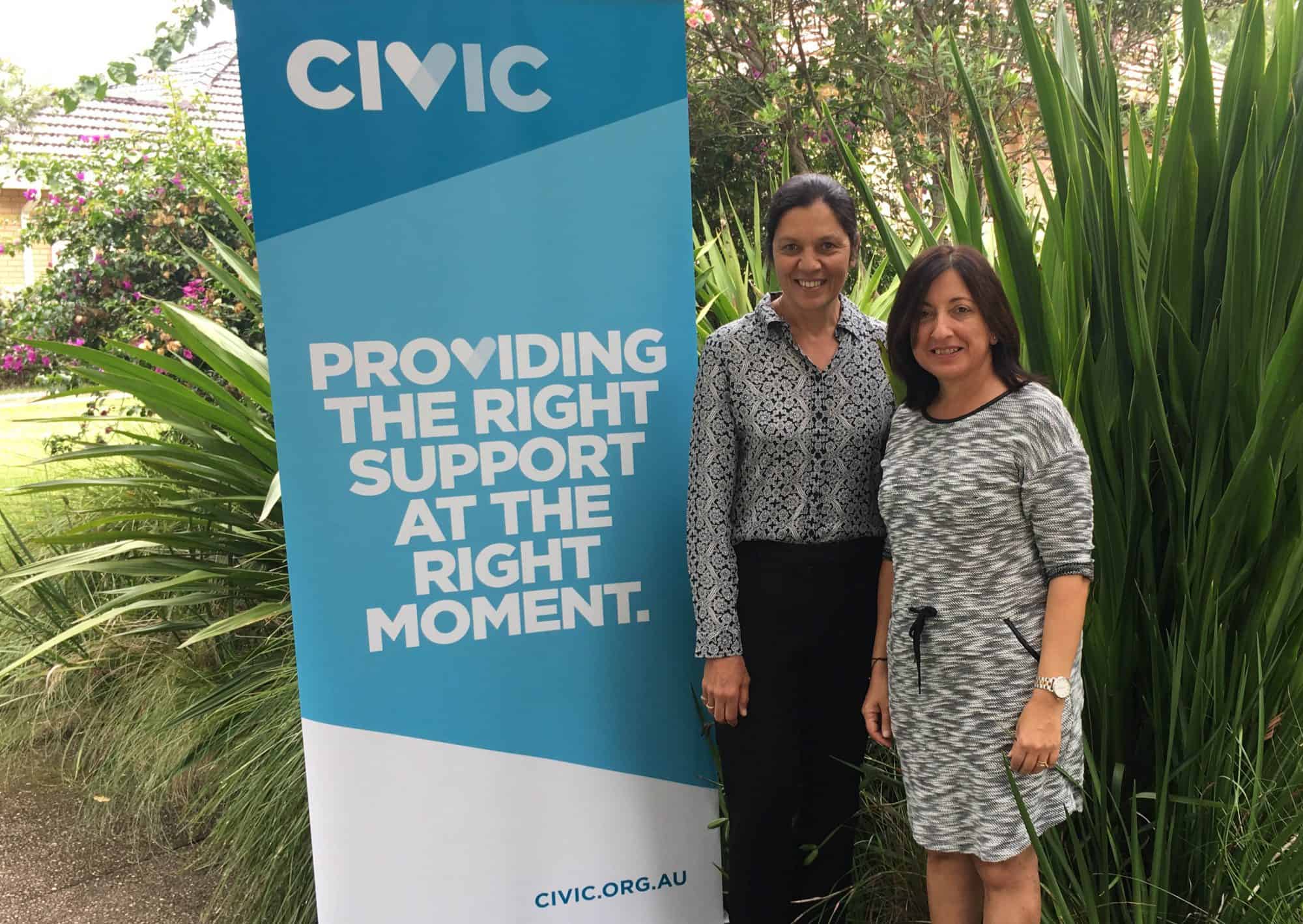 Chairperson Rapti Nethery with  Civic CEO Annie Doyle