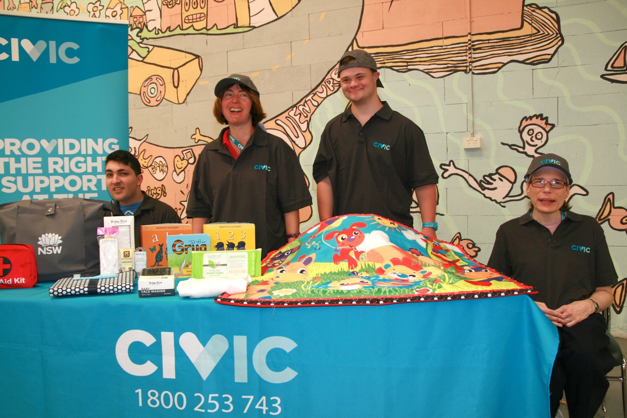 Civic's Baby Bundle crew at a handout event.