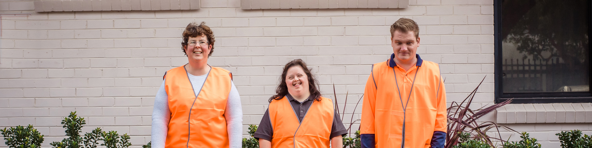 Civic crew members dressed in their orange vests