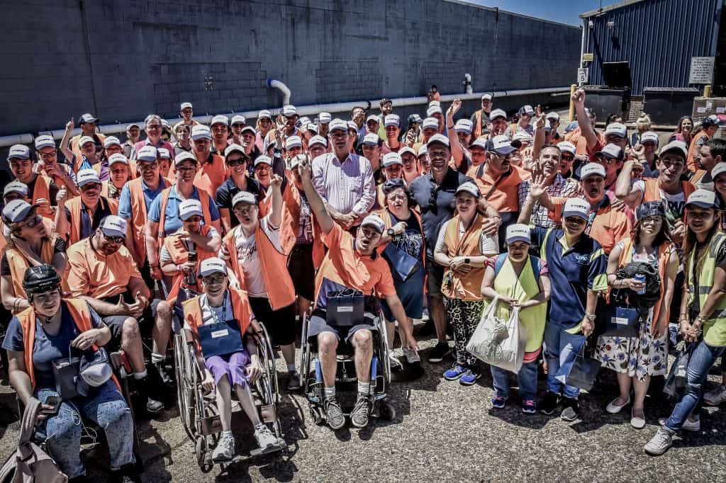 Civic Disability Services and True Blue Chemicals celebrating a long-standing business partnership at a thank you BBQ.
