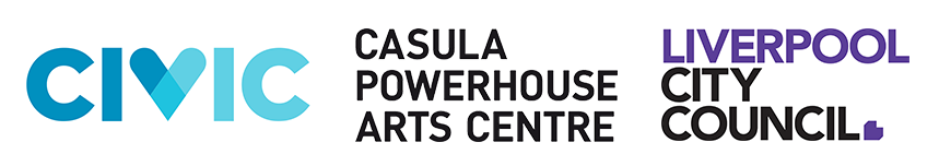 Civic Casula, Powerhouse Arts Centre, and Liverpool City Council banner