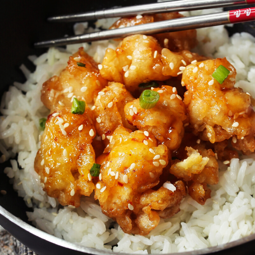 honey chicken stir fry with rice
