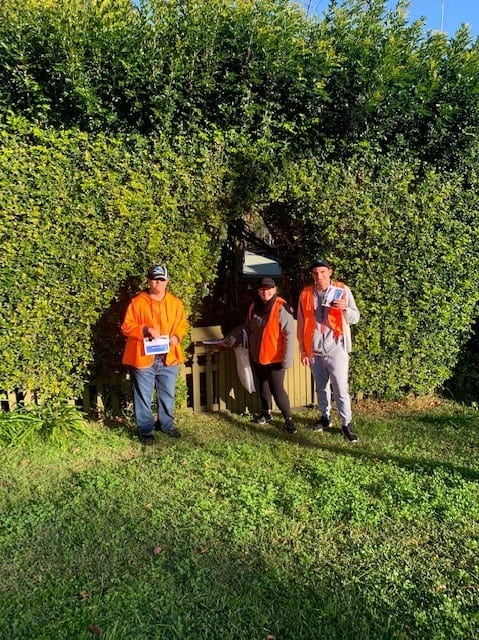 Civic lawn mowing crew