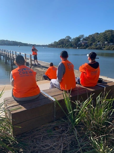 Civic crew on a lunch break at Como Marina